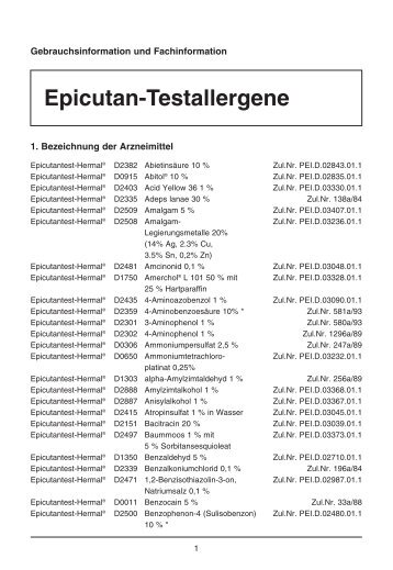 Epicutan-Testallergene - Hautstadt.de