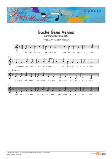 Bache Bene Venies - Jahr zur Musik