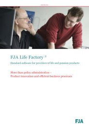 FJA Life Factory ® (Policy Administration System) - Product Folder