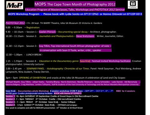 phototalk 2012 - South African Centre for Photography