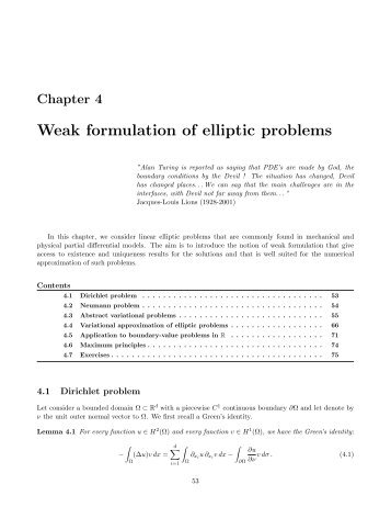 Chapter 4. Weak formulation of elliptic problems