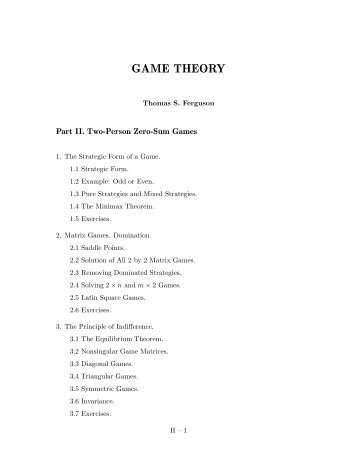 Zero-Sum Game Theory - UCLA Department of Mathematics