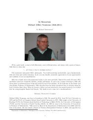 In Memoriam Michael (Miki) Neumann (1946-2011)