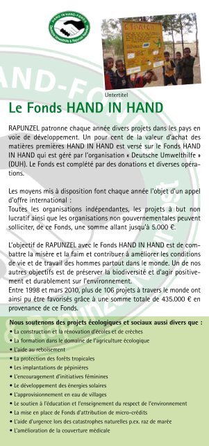 Le Fonds HAND IN HAND - Rapunzel