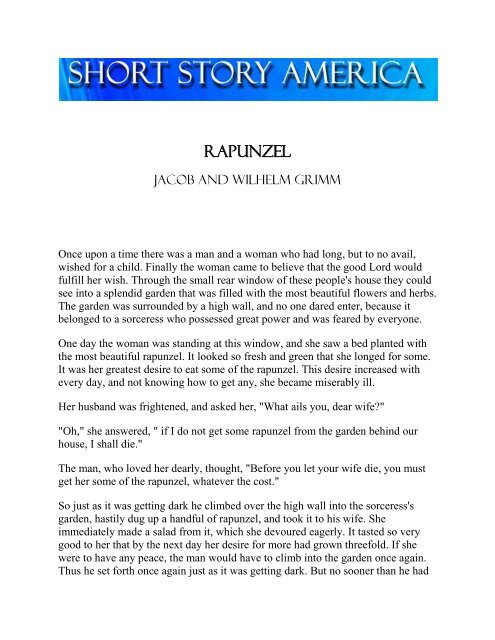 Rapunzel outlet short story