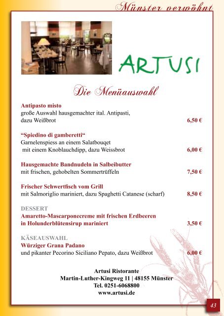 2. Preis - Münster verwöhnt
