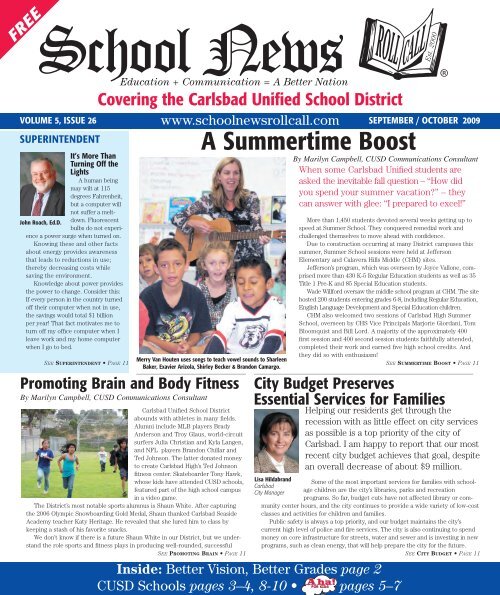 A Summertime Boost - Carlsbad Unified School District