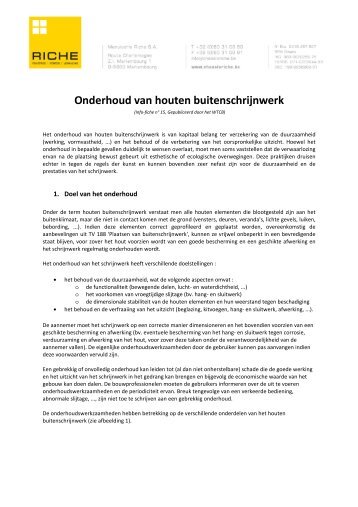 Onderhoud van houten buitenschrijnwerk - Riche