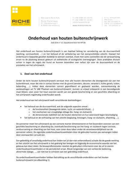 Onderhoud van houten buitenschrijnwerk - Riche