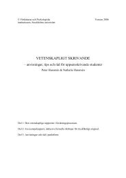 Vetenskapligt skrivande - Psykologiska institutionen - Stockholms ...