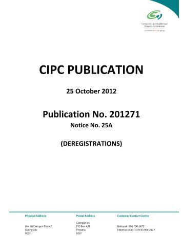 201271 - Notice 25-A - ("CIPC")is