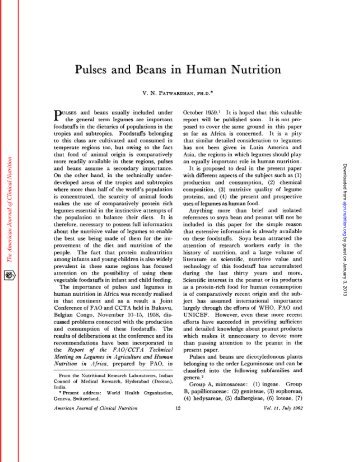 Pulses and Beans in Human Nutrition - American Journal of Clinical ...