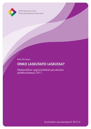 Onko laskutaito laskussa? - Opetushallitus