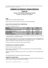 summary of product characteristics feiba nf