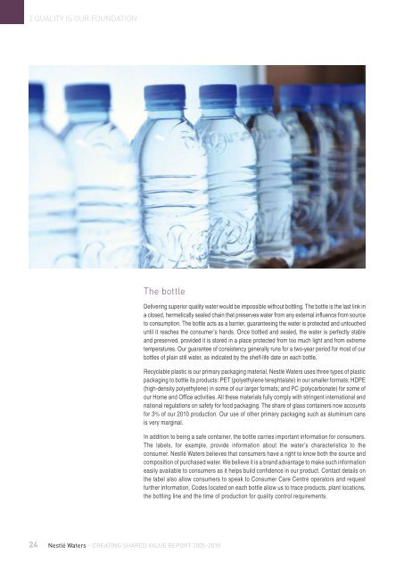 Nestlé Waters – Creating Shared Value report