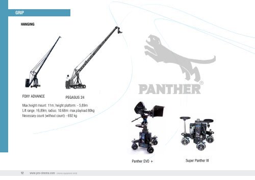 CATALOGUE - rental for cinema equipment