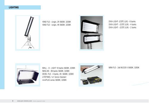 CATALOGUE - rental for cinema equipment