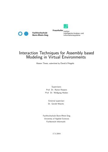 Interaction Techniques for Assembly based Modeling in ... - FBTI