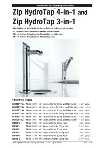 Zip HydroTap 4-in-1 and Zip HydroTap 3-in-1