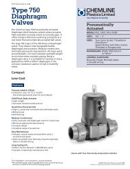 Type 750 Diaphragm Valves - Chemline Plastics Limited