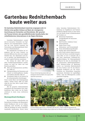 Gartenbau Rednitzhembach baute weiter aus - Hans van Bebber