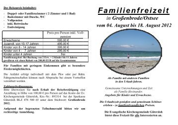 Familienfreizeit in Großenbrode/Ostsee - Evangelische ...