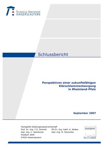 Perspektiven einer zukunftsfähigen Klärschlammentsorgung