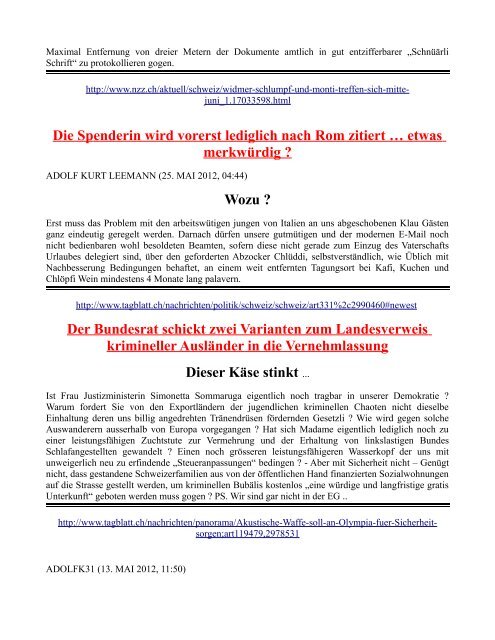 Leserbriefe 2012 - www:roband.ch