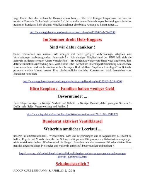 Leserbriefe 2012 - www:roband.ch