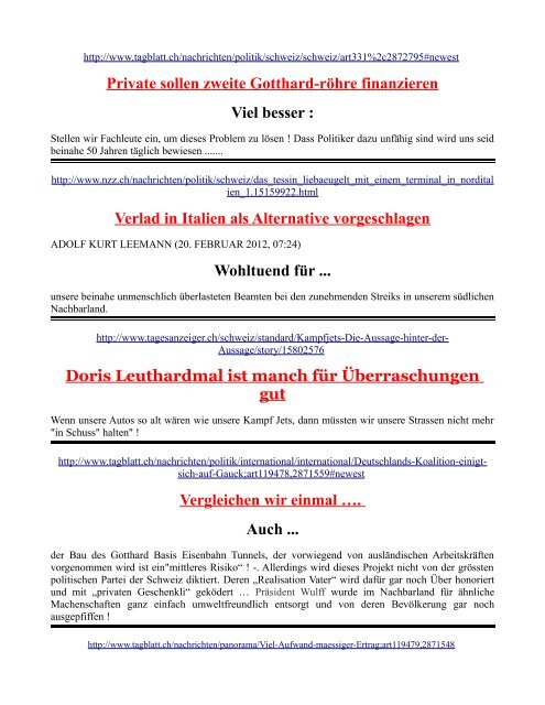 Leserbriefe 2012 - www:roband.ch