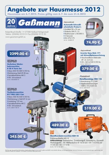 Angebote zur Hausmesse 2012 - Gaßmann GmbH