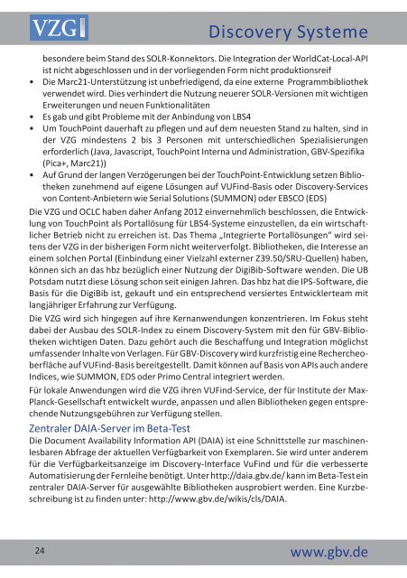 VZG Aktuell Neues aus der Zentrale - GBV