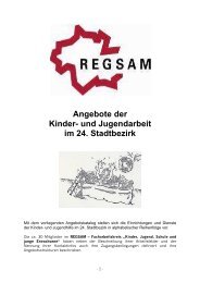 Angebote der Kinder- und Jugendarbeit im 24. Stadtbezirk - REGSAM