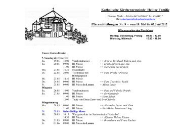 Katholische Kirchengemeinde Heilige Familie - Heiligen Familie ...