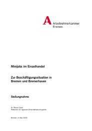 Minijobs im Einzelhandel - Zur Beschäftigungssituation in Bremen und