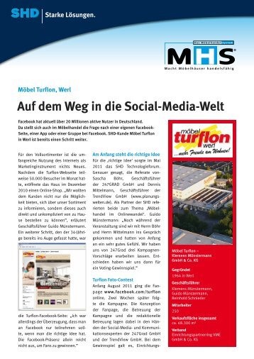 Auf dem Weg in die Social-Media-Welt Möbel Turflon, Werl - SHD ...