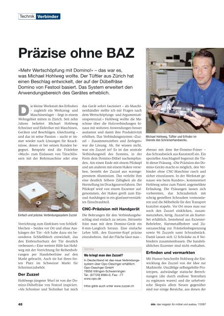 Präzise ohne BAZ - OPO Oeschger AG