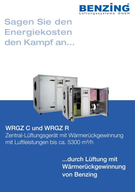 Produktinformation WRGZ C und WRGZ R - Benzing Ventilatoren ...