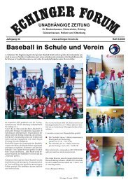 Baseball in Schule und Verein - Echinger Forum EV