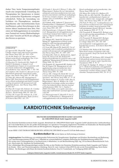 KARDIOTECHNIK Perfusion · Monitoring · Organprotektion