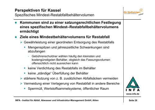 Abfallwirtschaftliche Leistungen - Stadtreiniger Kassel