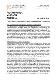 HERRNHUTER MISSION AKTUELL - Herrnhuter Missionshilfe