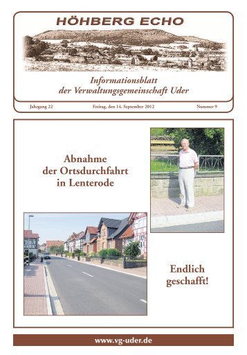 Informationsblatt der Verwaltungsgemeinschaft Uder