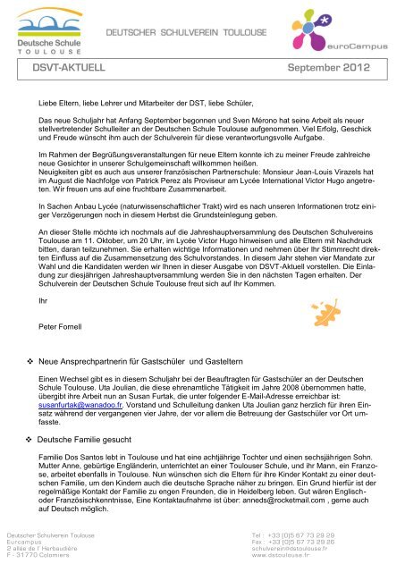 Dsvt Aktuell Nr 26 Deutsche Schule Toulouse