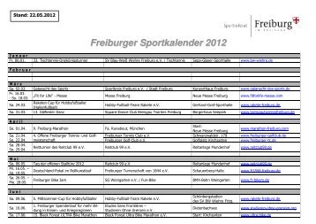 Freiburger Sportkalender 2012 AKTUELL - co2libri