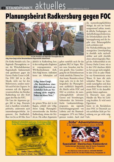 Radkersburger Standpunkt - Ausgabe 05/2007 - Steirische Volkspartei