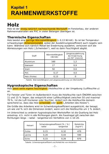 RAHMENWERKSTOFFE - LAGLER Fenster und Türen