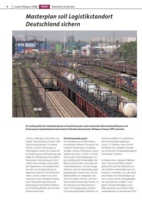 Ein Magazin der Duisburger Hafen AG 2/2008 - Duisport