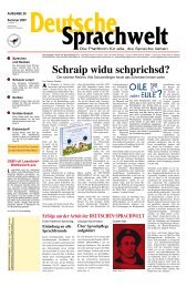 Schraip widu schprichsd? - Deutsche Sprachwelt