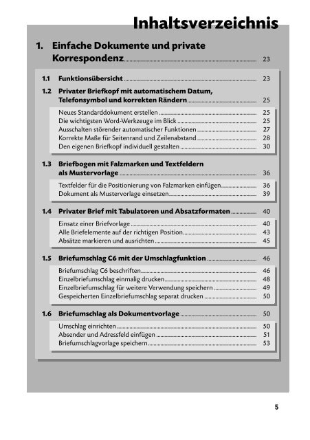 Inhaltsverzeichnis Data Becker